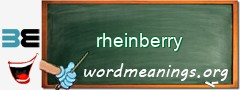 WordMeaning blackboard for rheinberry